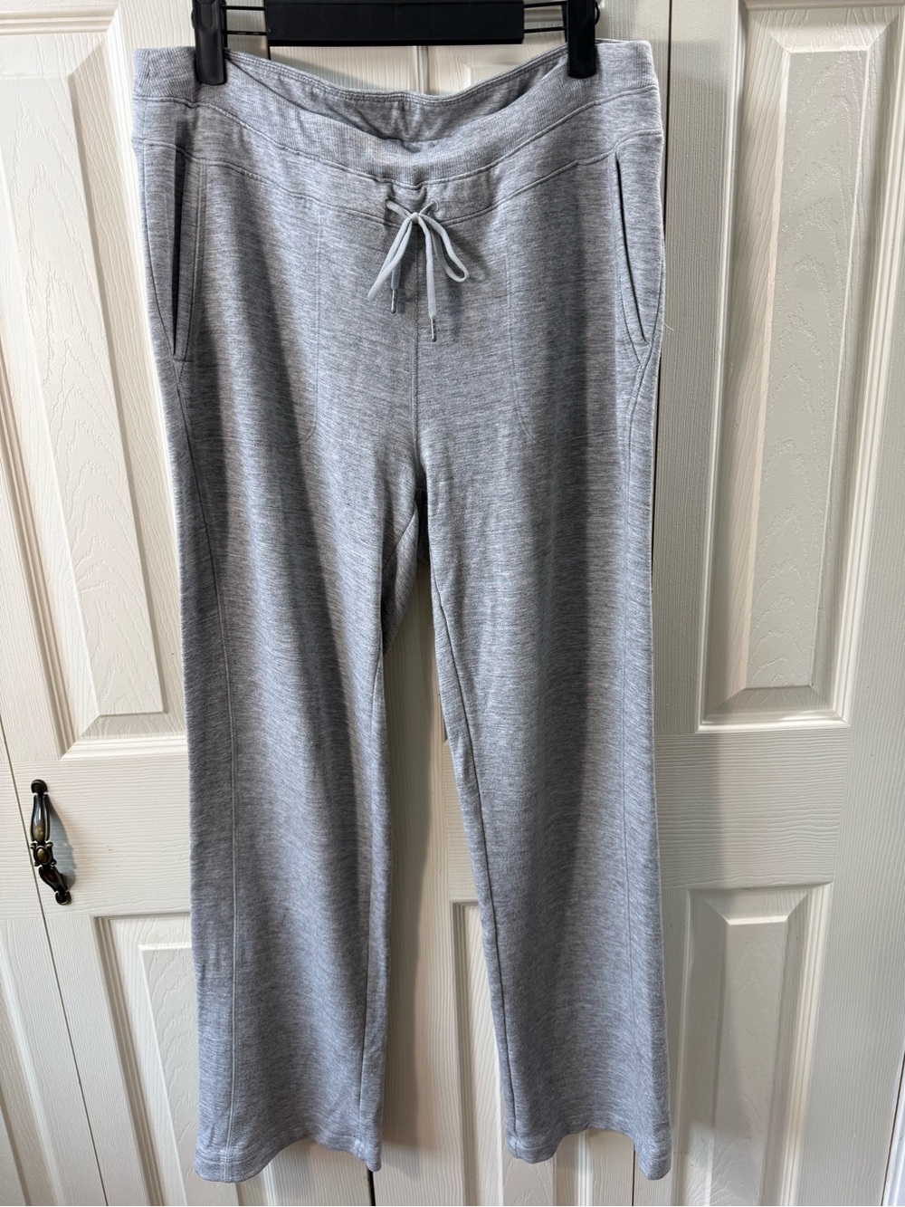 Athleta Coaster Sweatpant Gray Heather Wide Leg Lounge Sweatpants Size Large